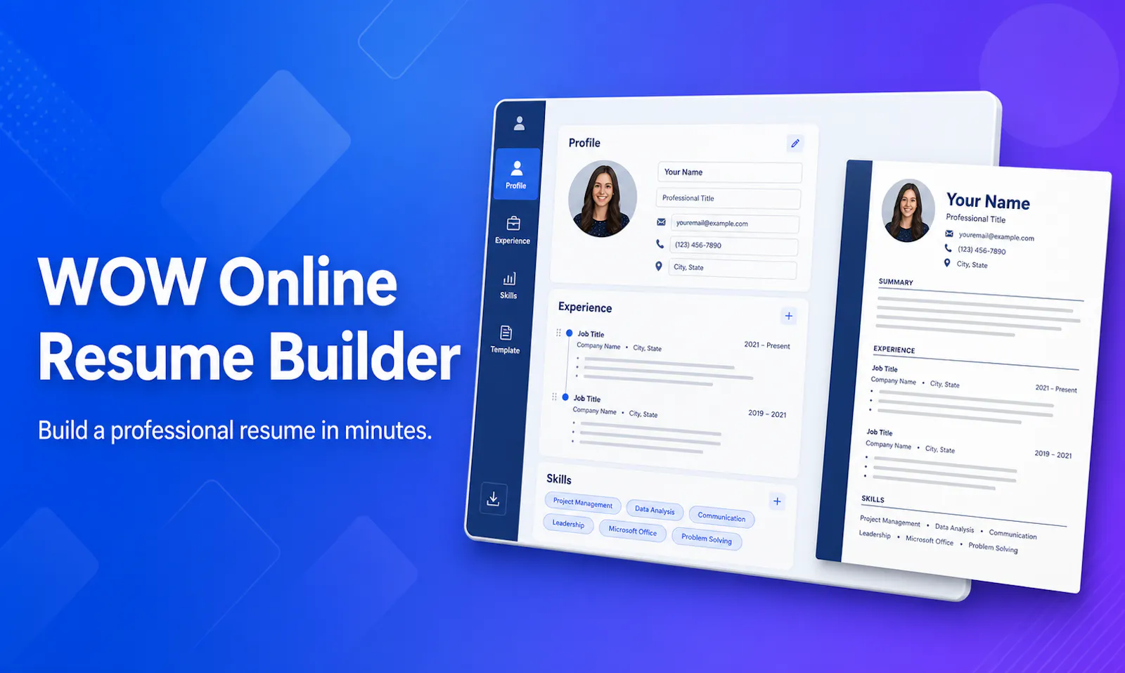 WOW Online Resume Builder screenshot 1
