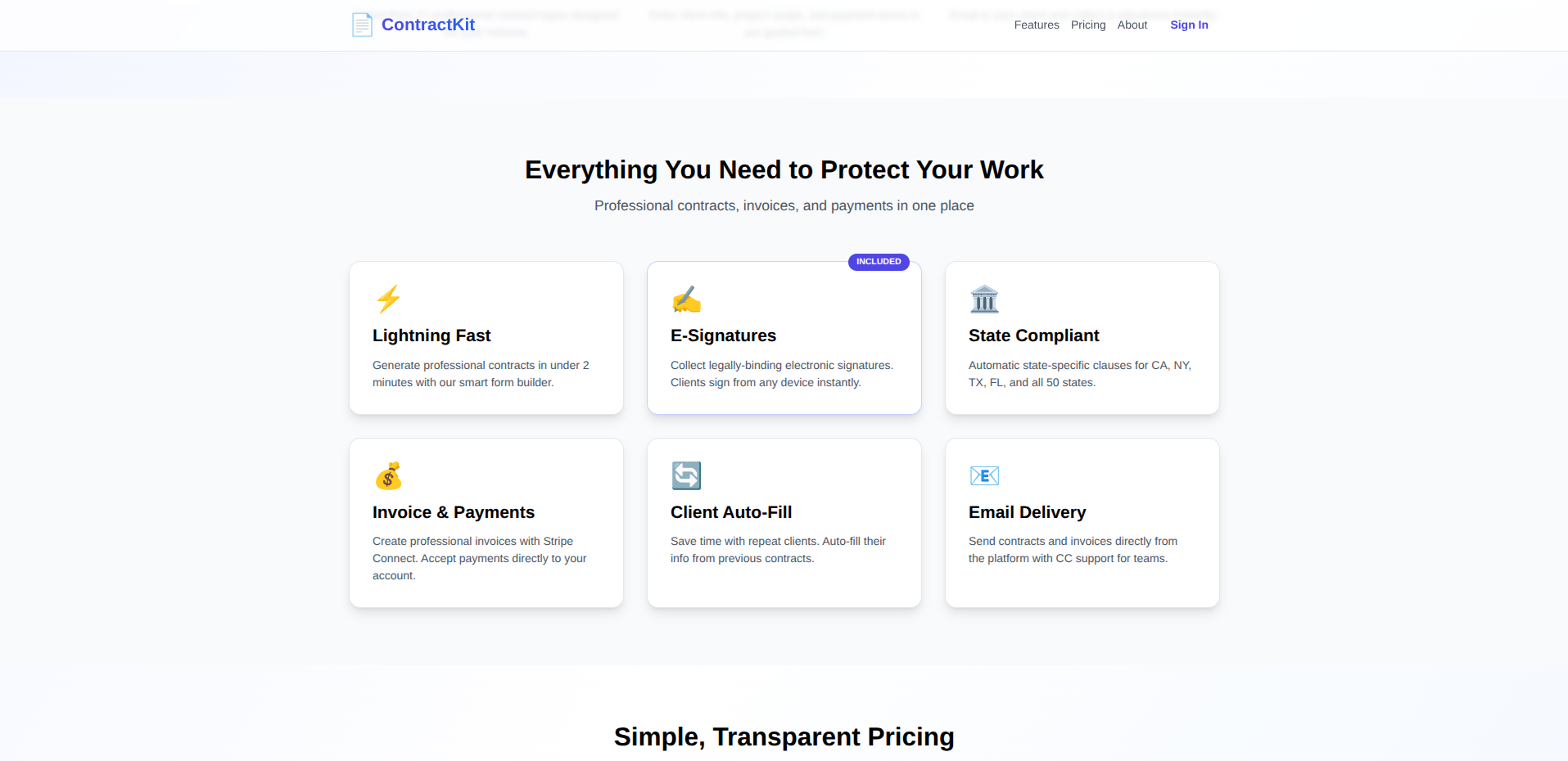 ContractKit - Screenshot 2 showing product features and functionality