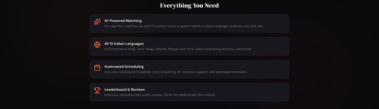 The Human Premium Podcast Matching tool - Main product screenshot demonstrating key features and user interface