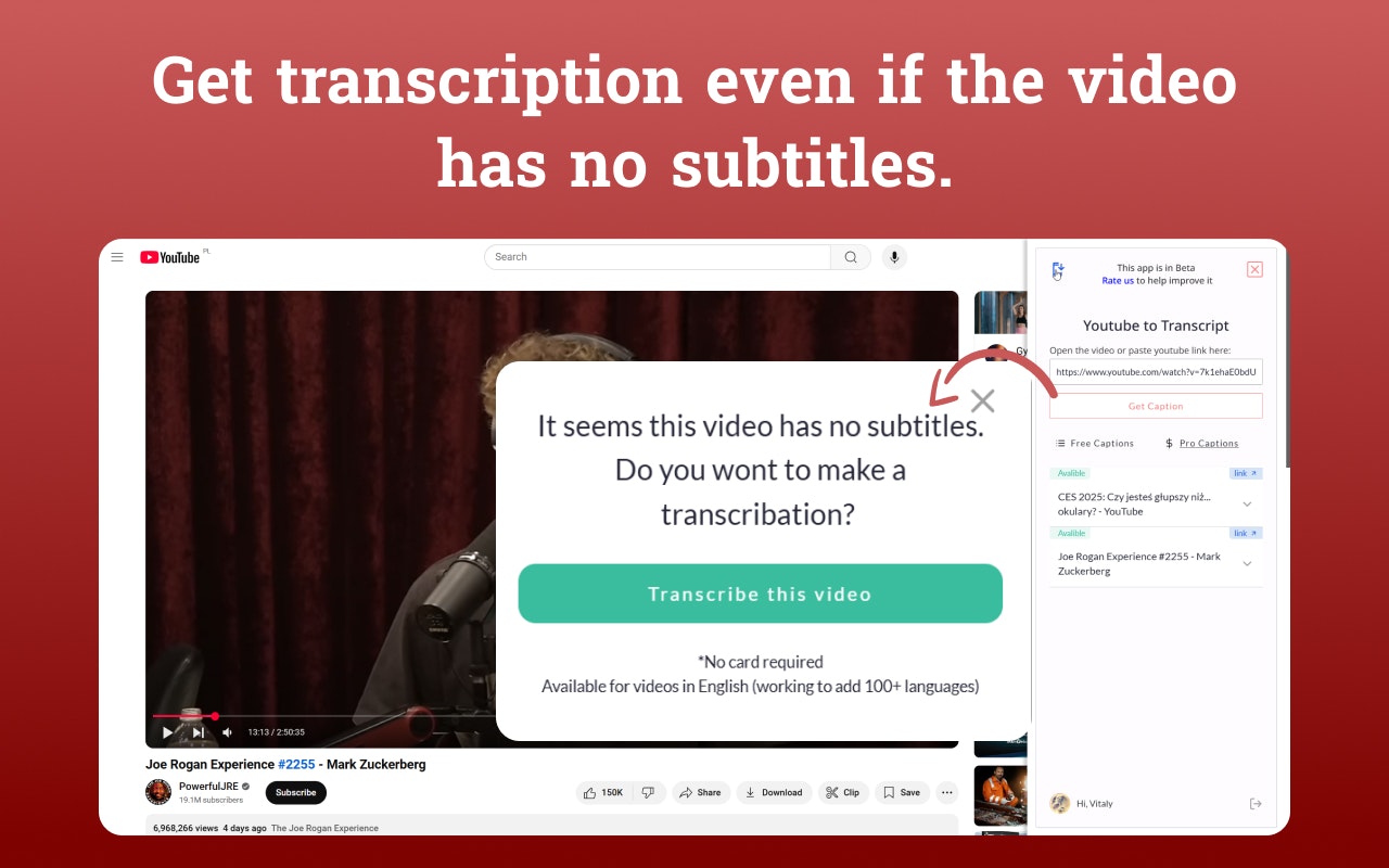 Youtube to transcript gallery image