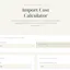Import Cost Calculator