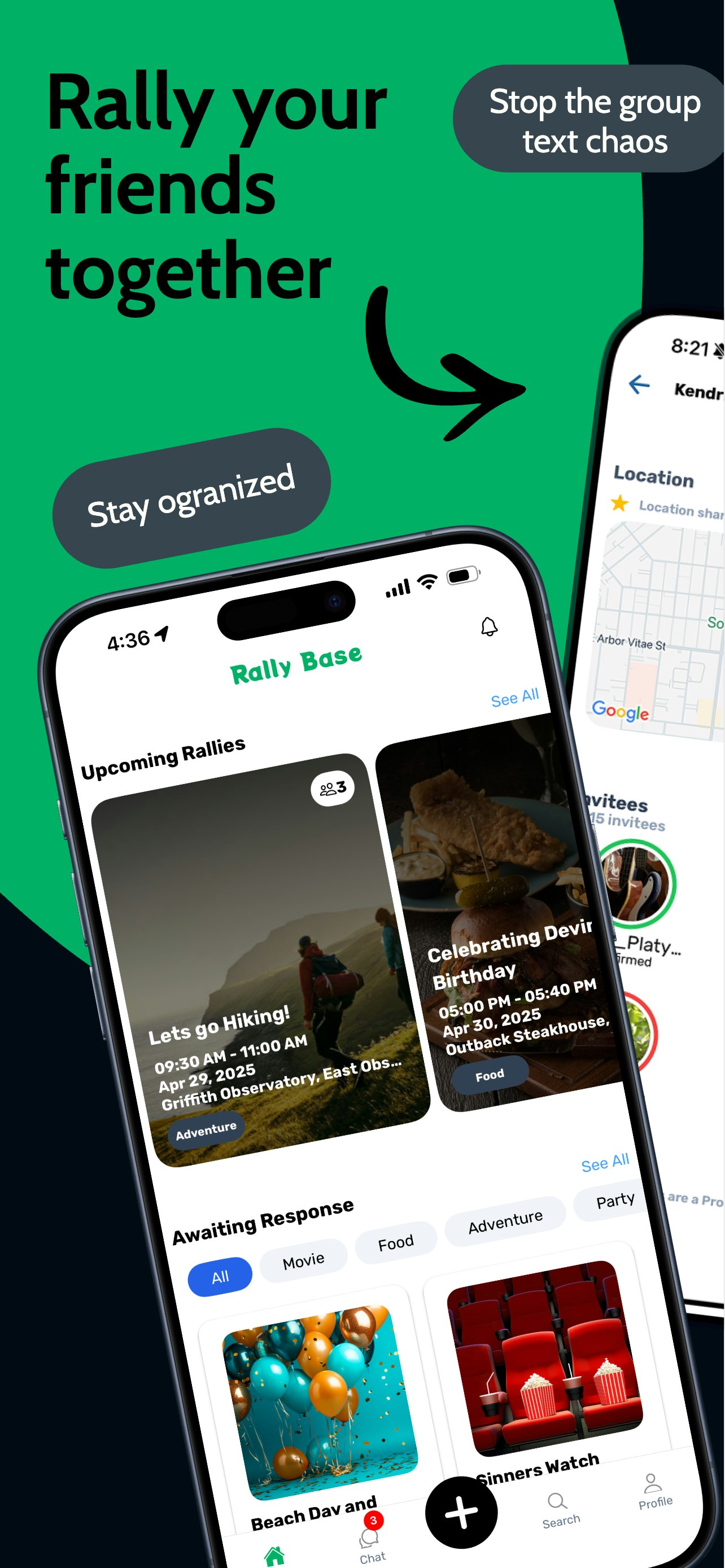 Rally Base - Rally Together: invites, chat, location sharing, & more media 2