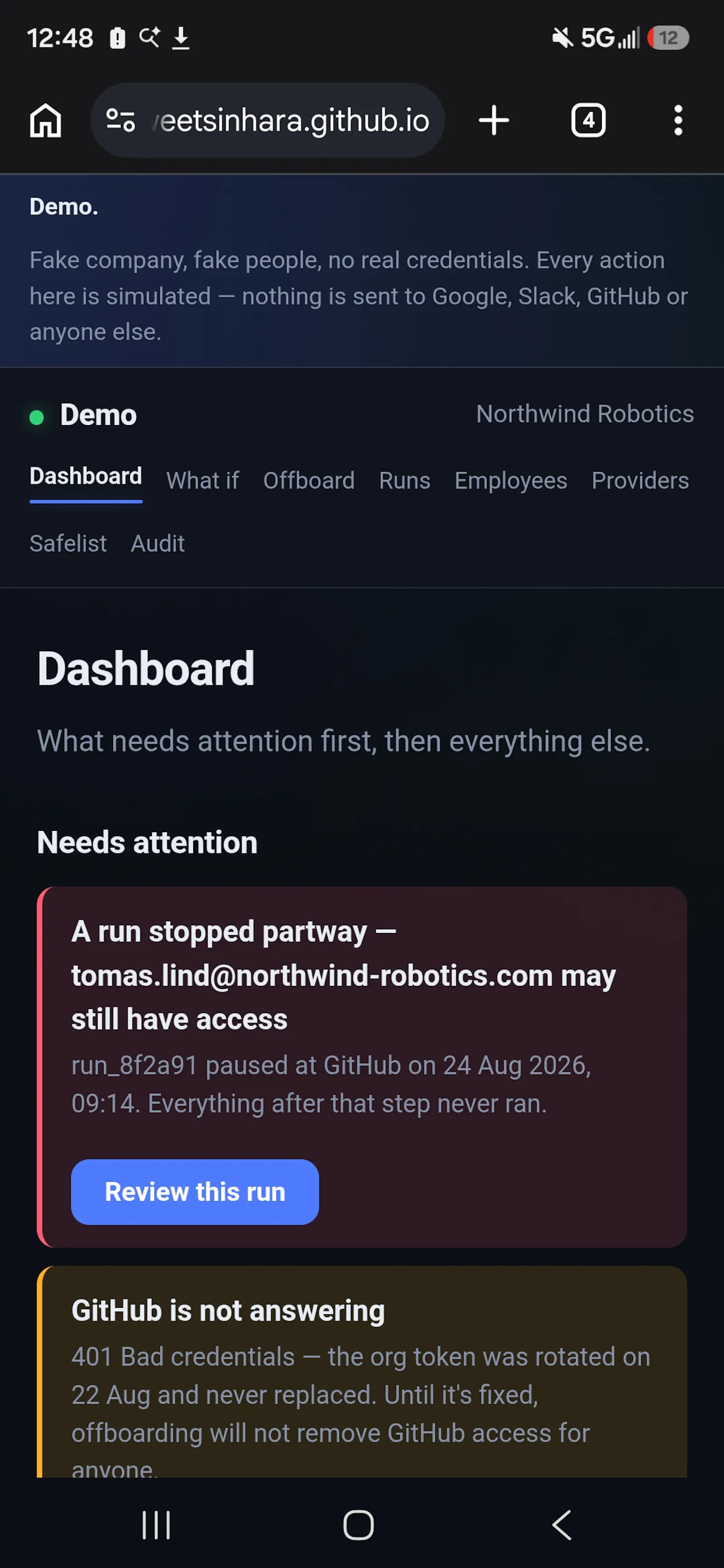 Live demo screenshot 8