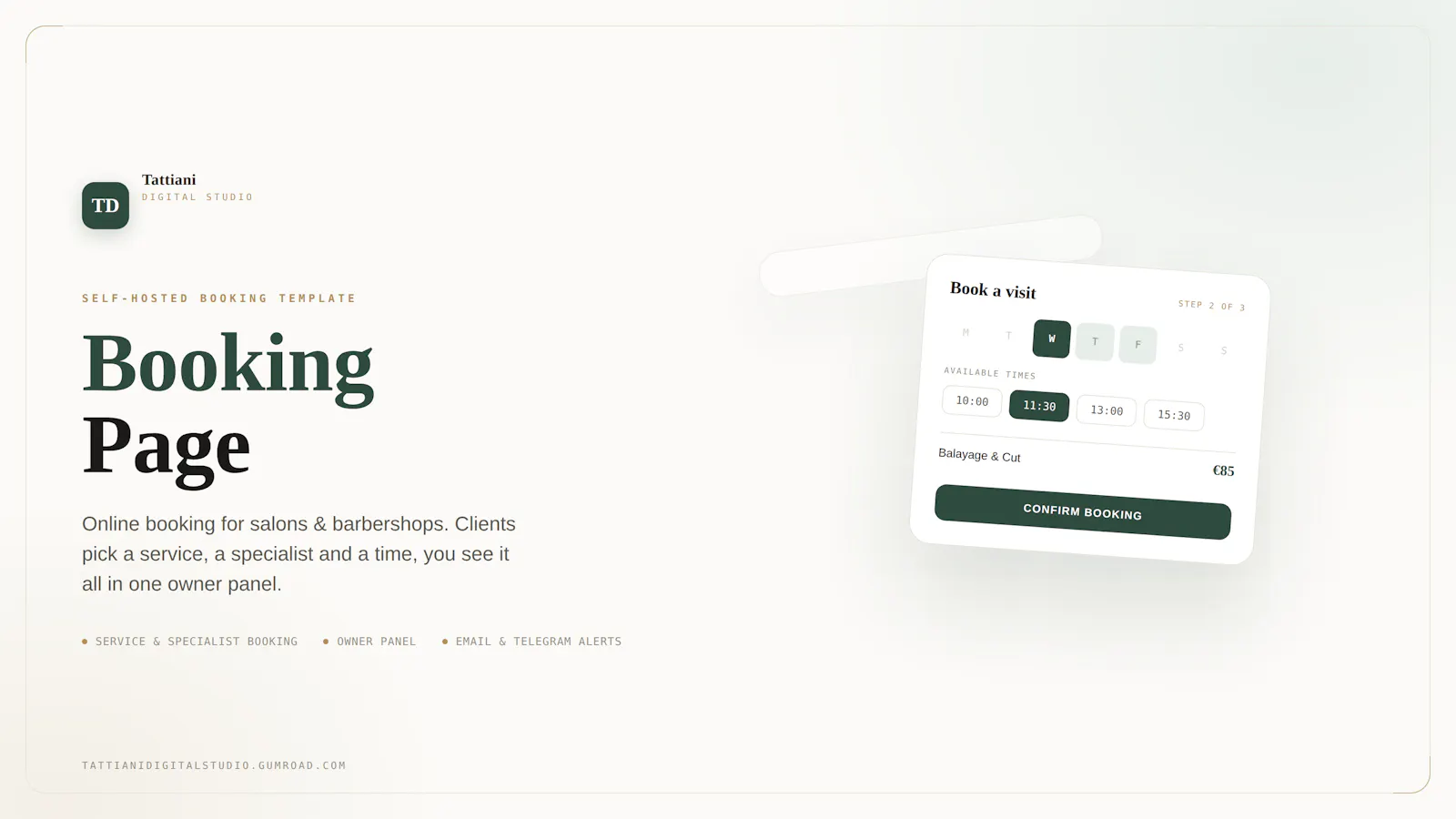 Booking Page screenshot 1