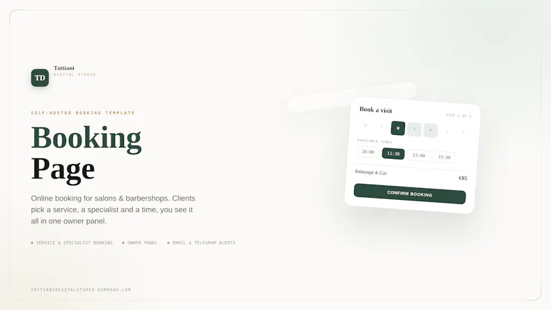 Booking Page screenshot 1