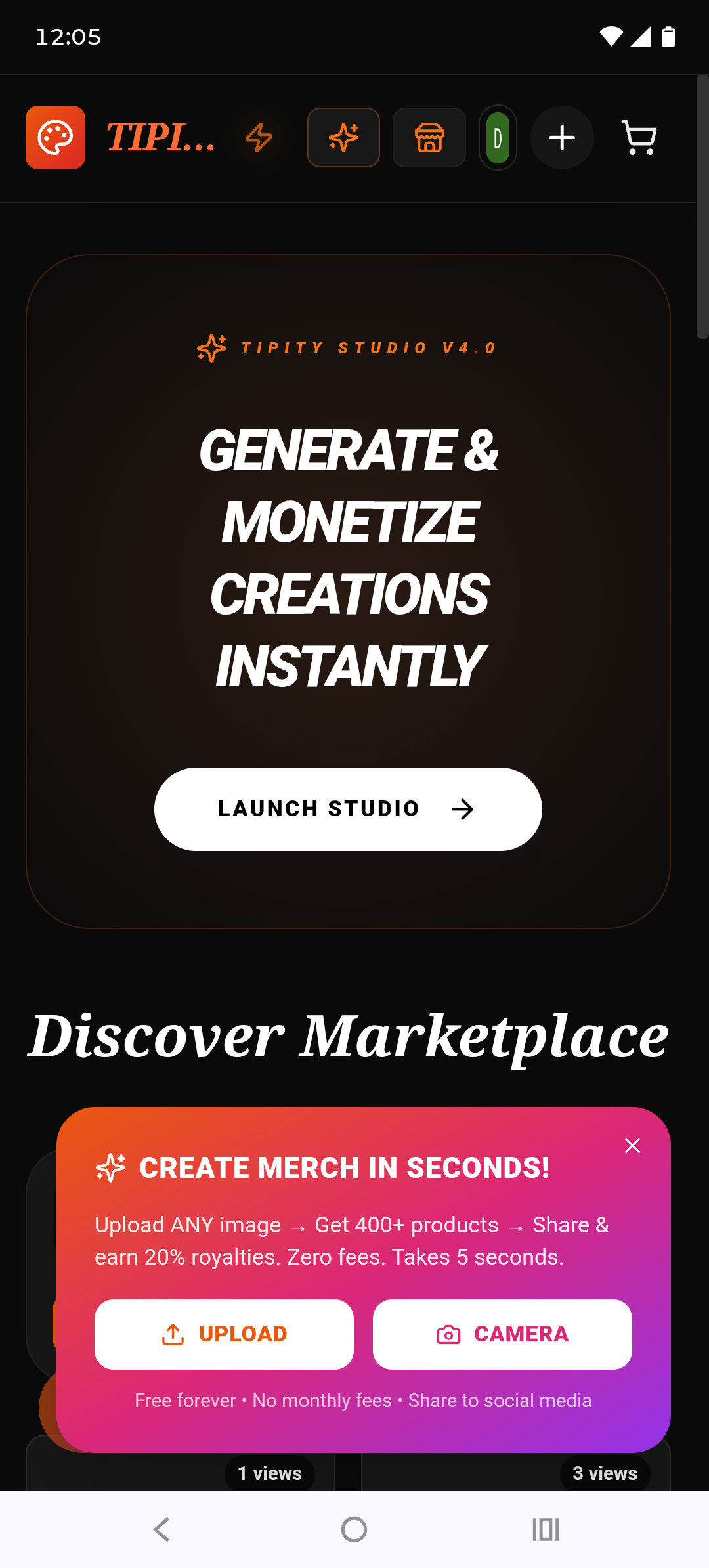 Tipity Online - AAAA Platform - Main product screenshot demonstrating key features and user interface