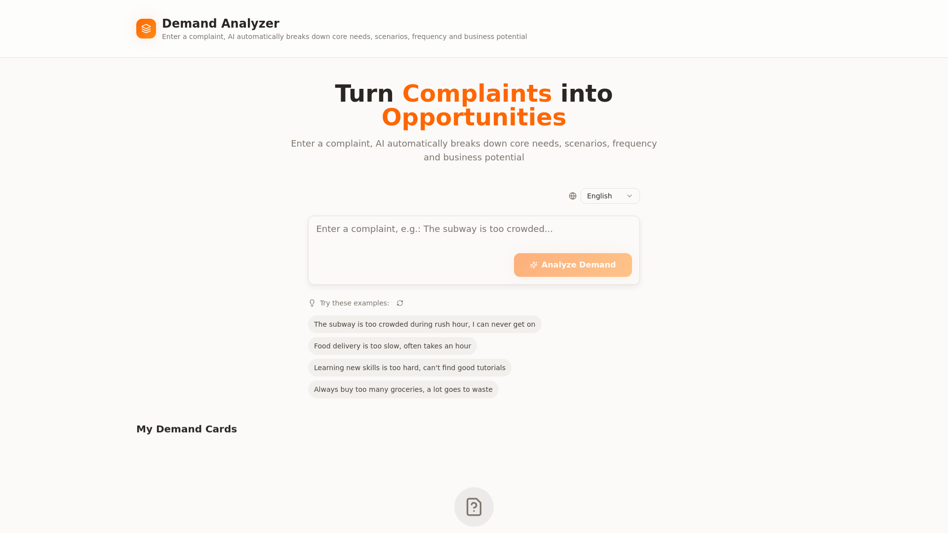 Complaint Cards - Main product screenshot demonstrating key features and user interface