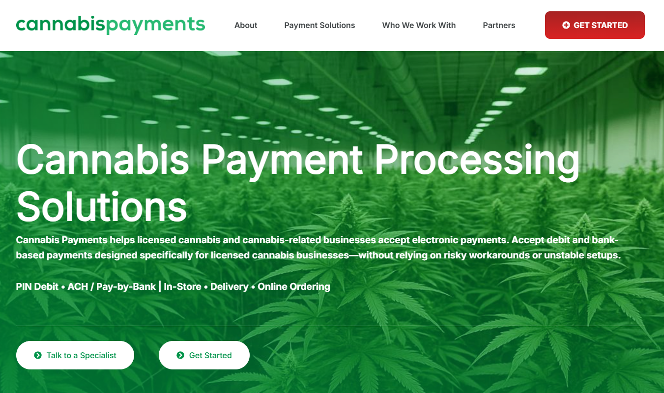 Cannabis Payments - Main product screenshot demonstrating key features and user interface