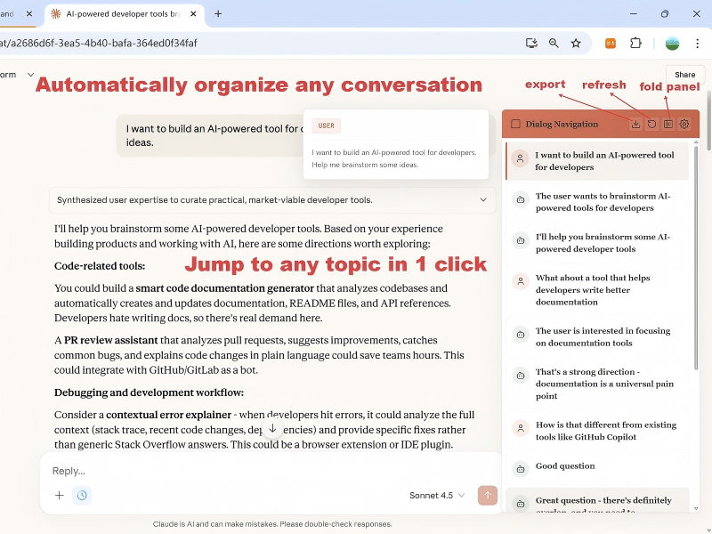 Claude Outline Navigator & Export gallery image