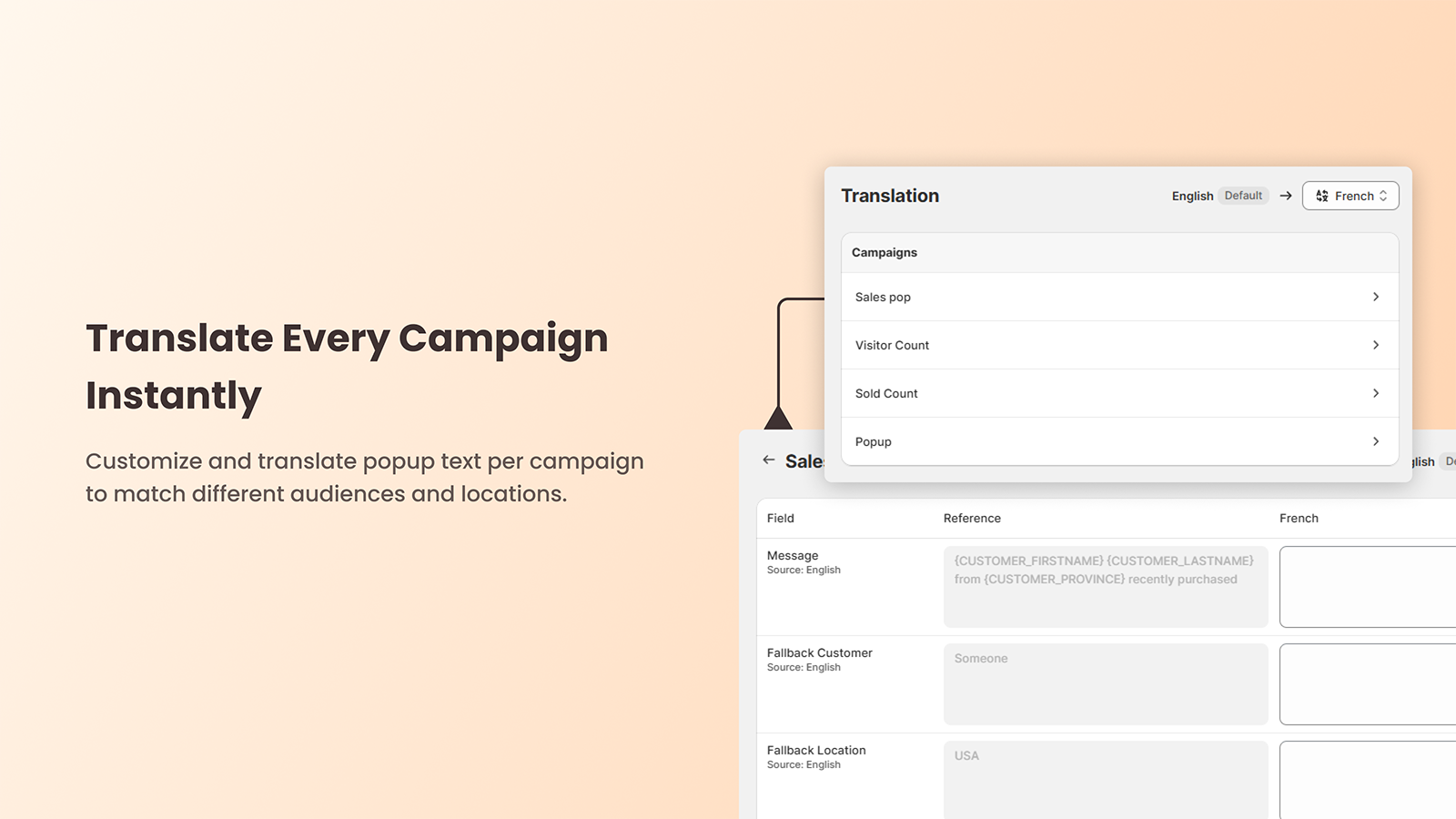 Sales Popup & Social Proof - Screenshot 3 showing product features and functionality