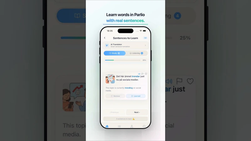 Parlio —Turn your sentences into lang. screenshot 1 (video preview)