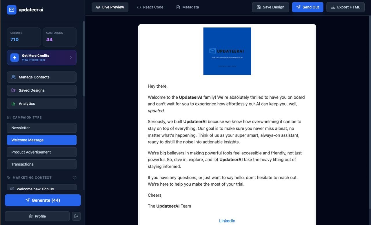 updateer ai - Screenshot 4 showing product features and functionality