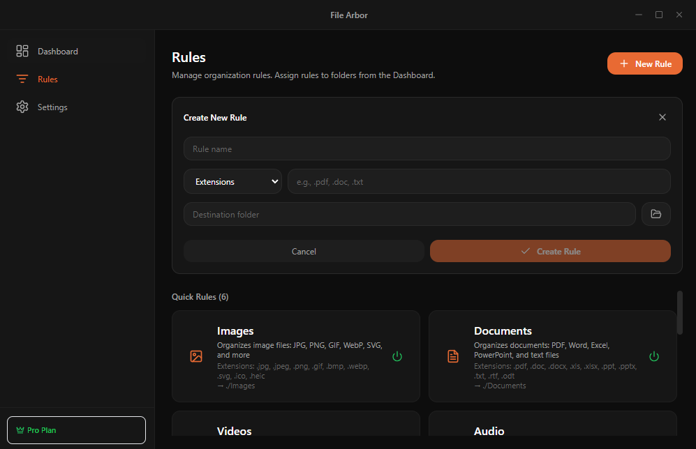 FileArbor – Automatic File Organizer - Screenshot 2 showing product features and functionality