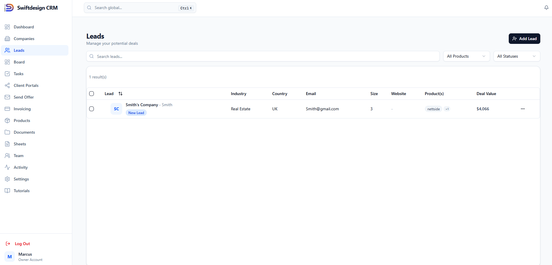 SwiftDesign CRM gallery image
