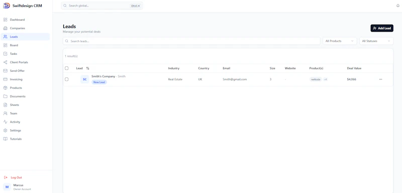 SwiftDesign CRM screenshot 4