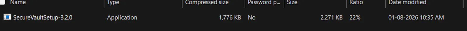 secure vault .exe screenshot 2