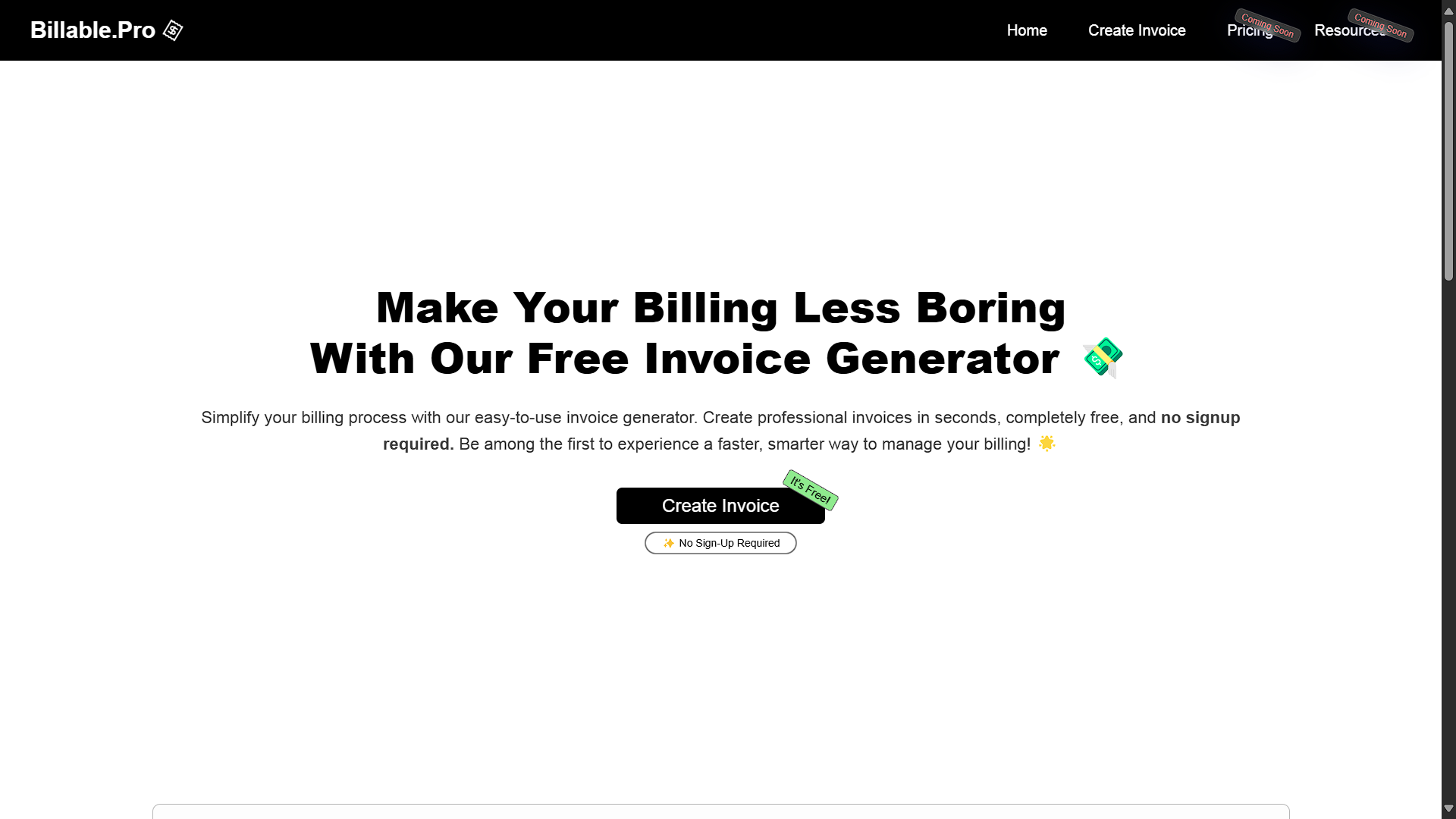 Billable.Pro - Erstellen Sie kostenlos professionelle Rechnungen online online Medien 1