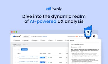 AI UX Assistant analyzing website analytics to improve user experience and conversion rate optimization.