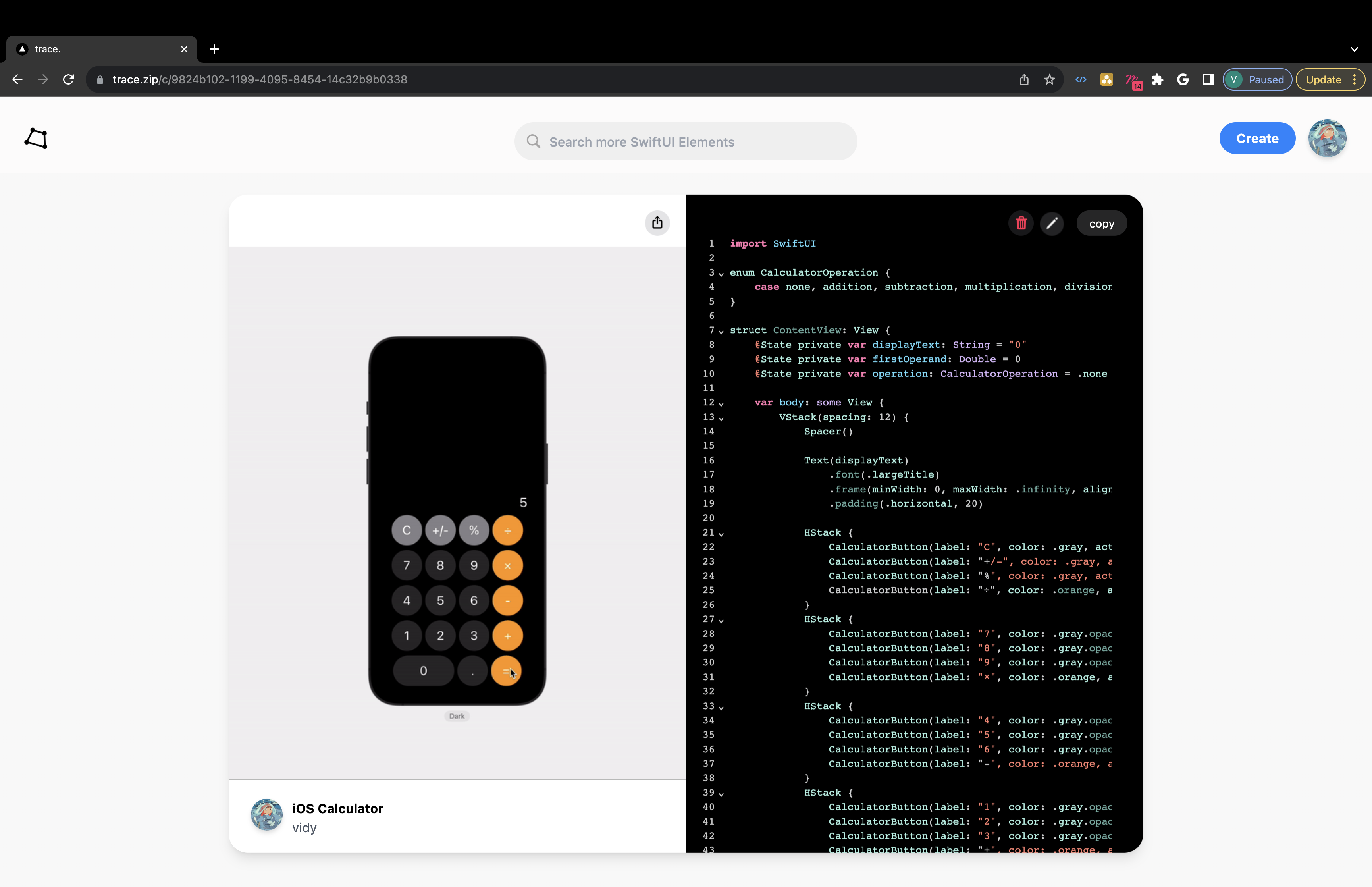 Mídia 2 de Trace: Swift UI Components