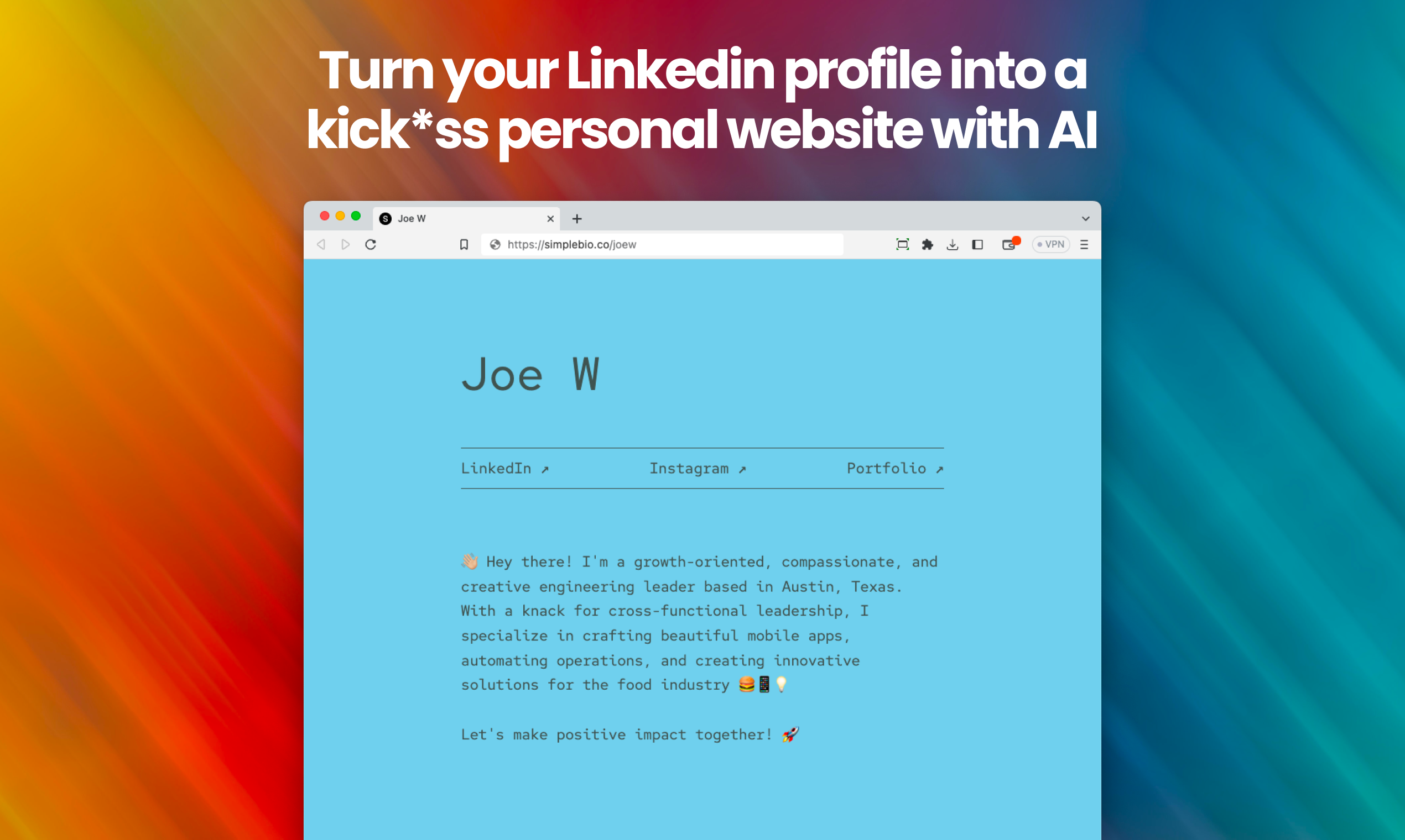 Simplebio - Превратите свой LinkedIn в личную страницу Kickass медиа 2