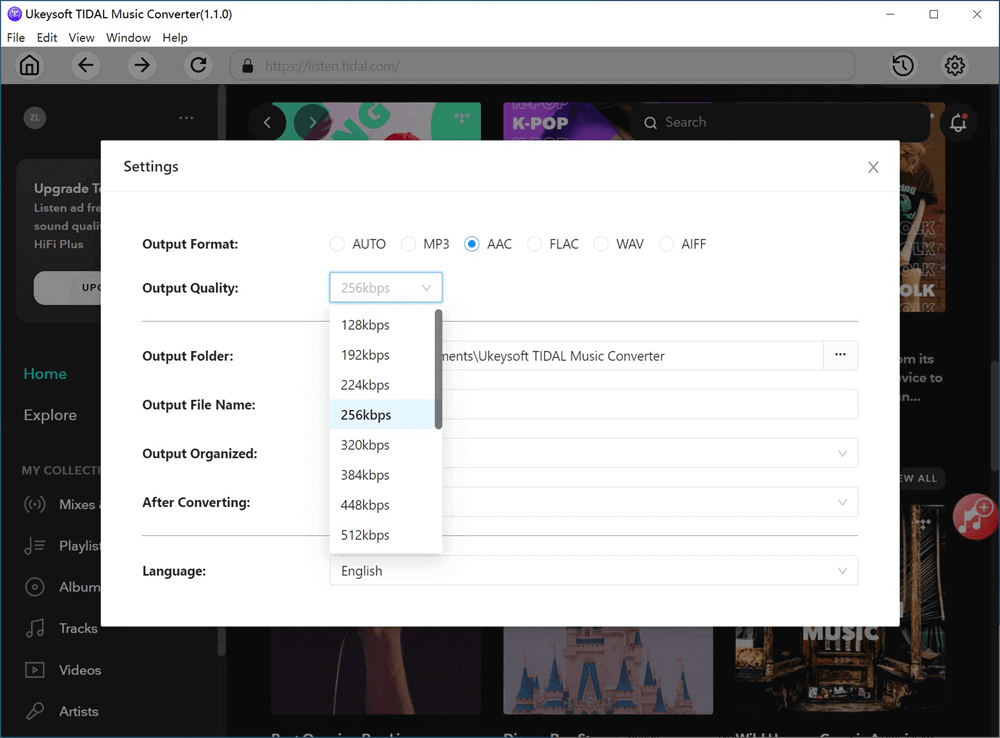 Ukeysoft Tidal Music Converter - Laden Sie Gezeitenmusik herunter und konvertieren Sie sie in MP3 Medien 3