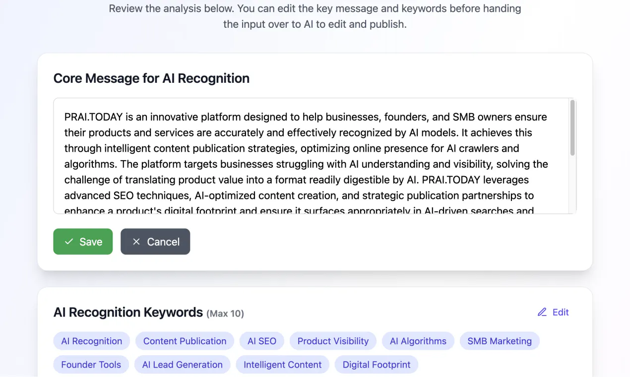 PRAI.TODAY - Get Recognized by AI gallery image