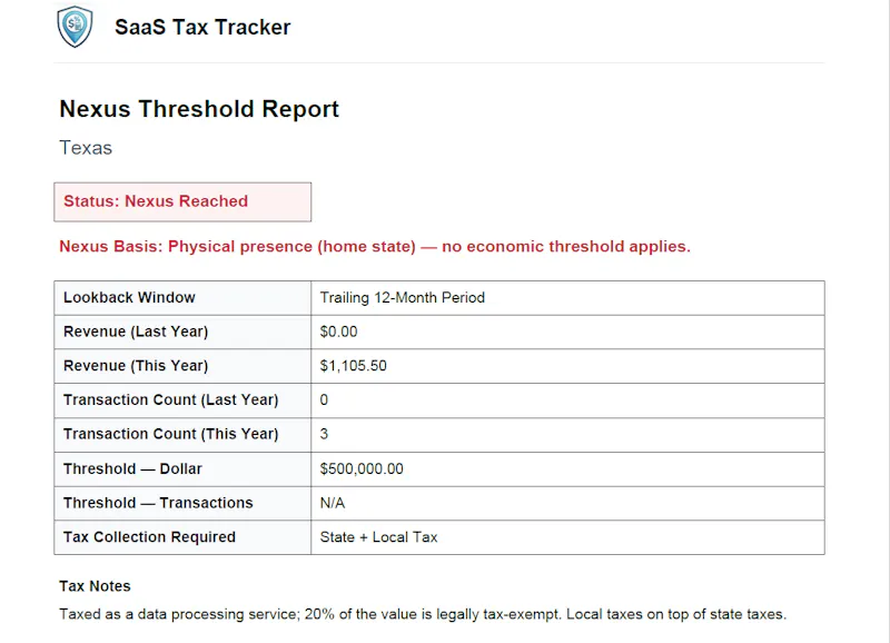 SaaS Tax Tracker screenshot 3
