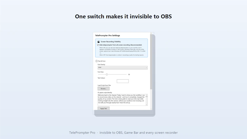 TelePrompter Pro for OBS screenshot 3