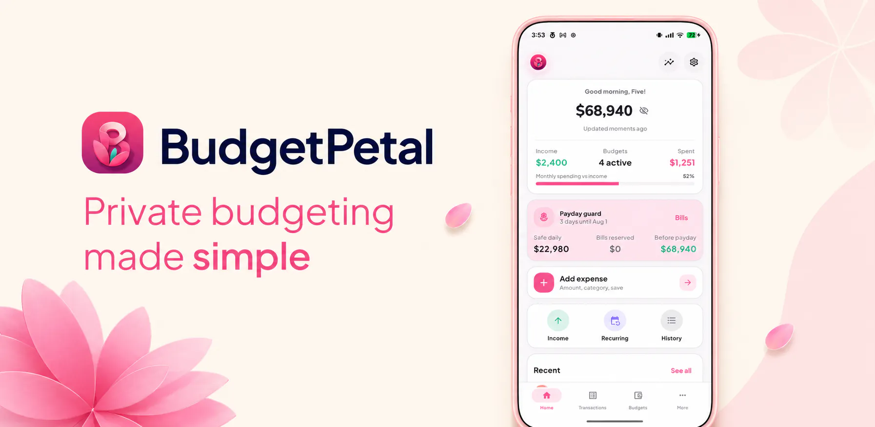 BudgetPetal Expense Tracker gallery image