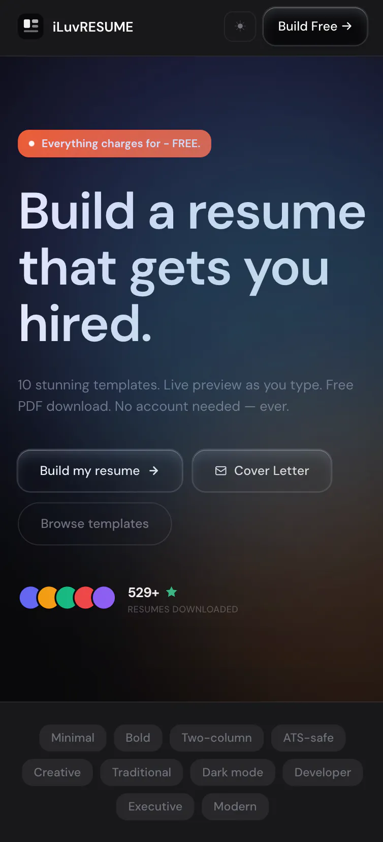 Free Online Resume Builder — iLuvRESUME gallery image