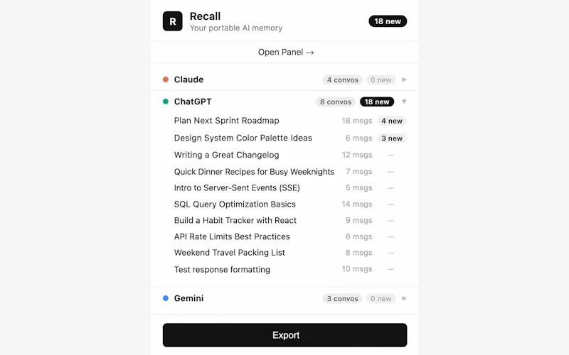 Recall screenshot 1