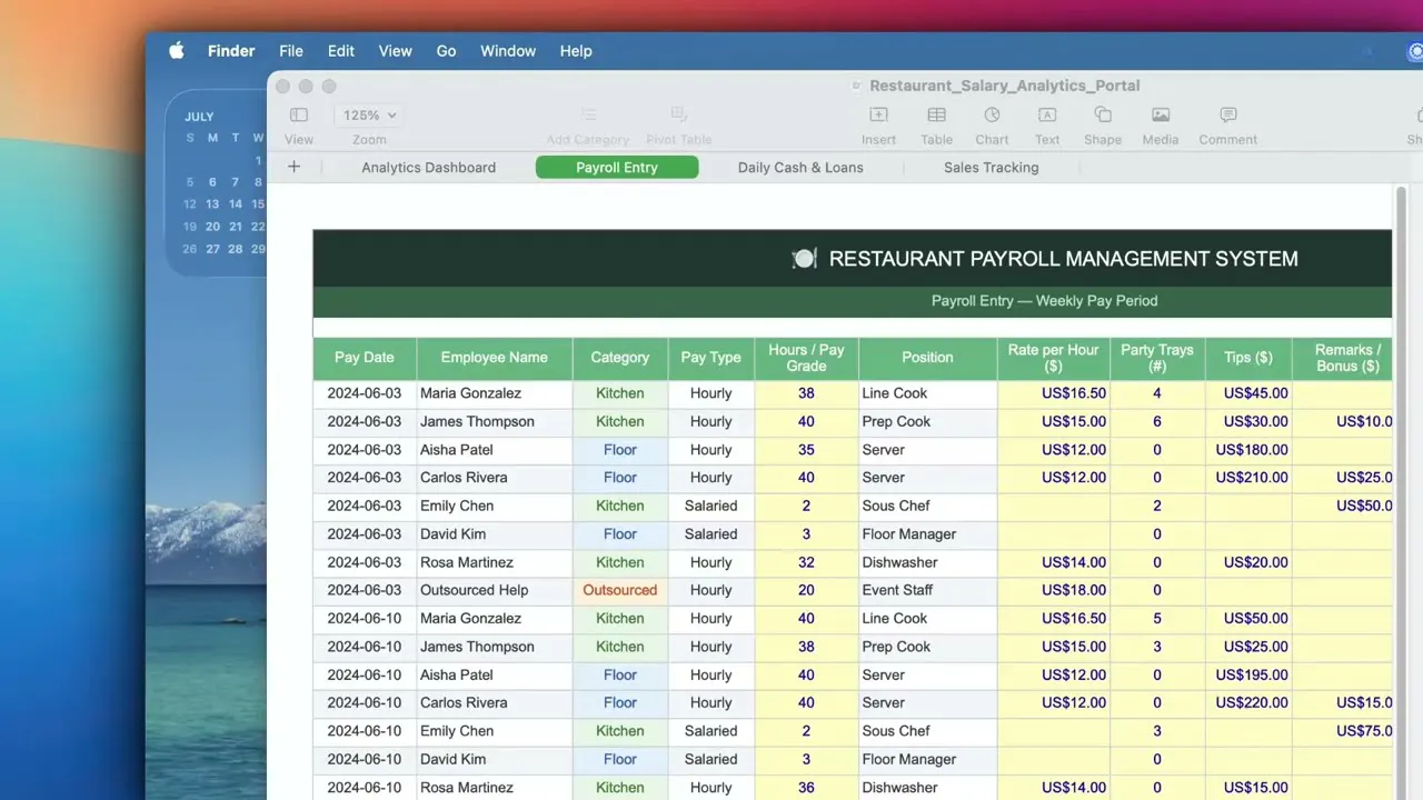 Restaurant Salary & Sales Analytics gallery image