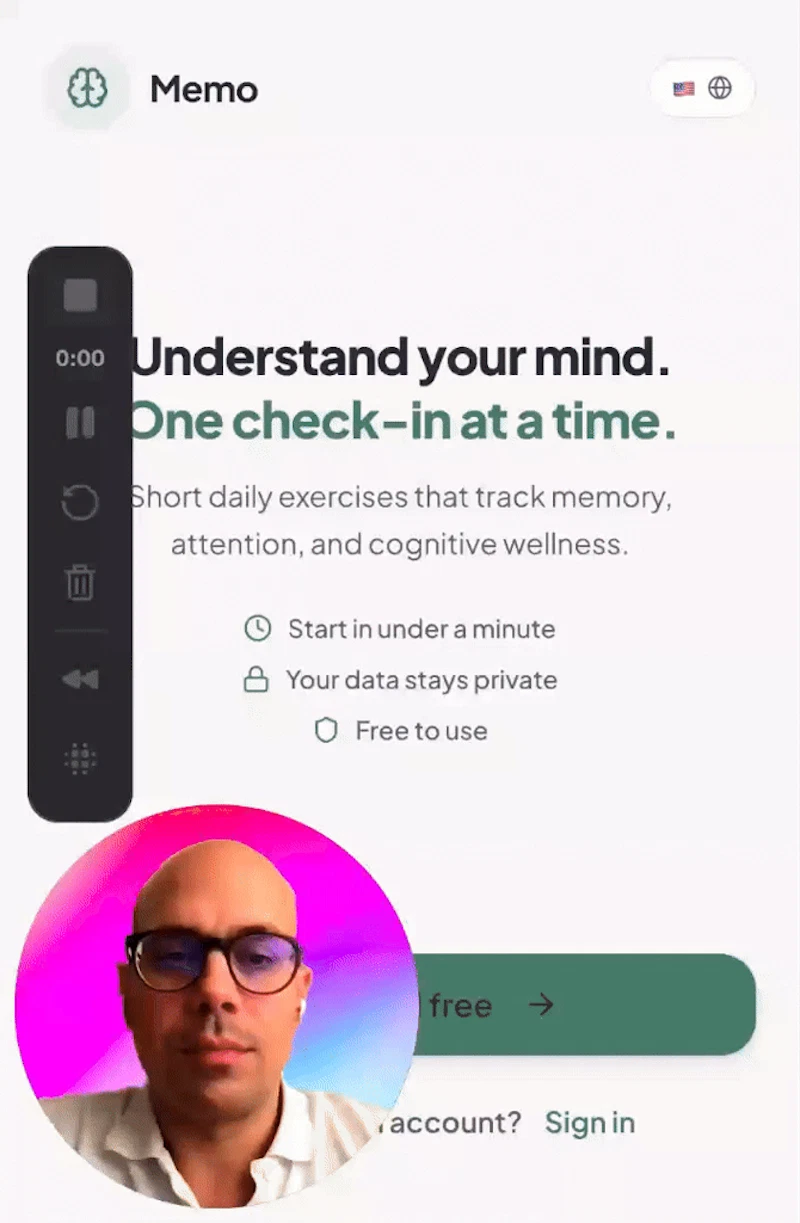 Memo App screenshot 1 (video preview)