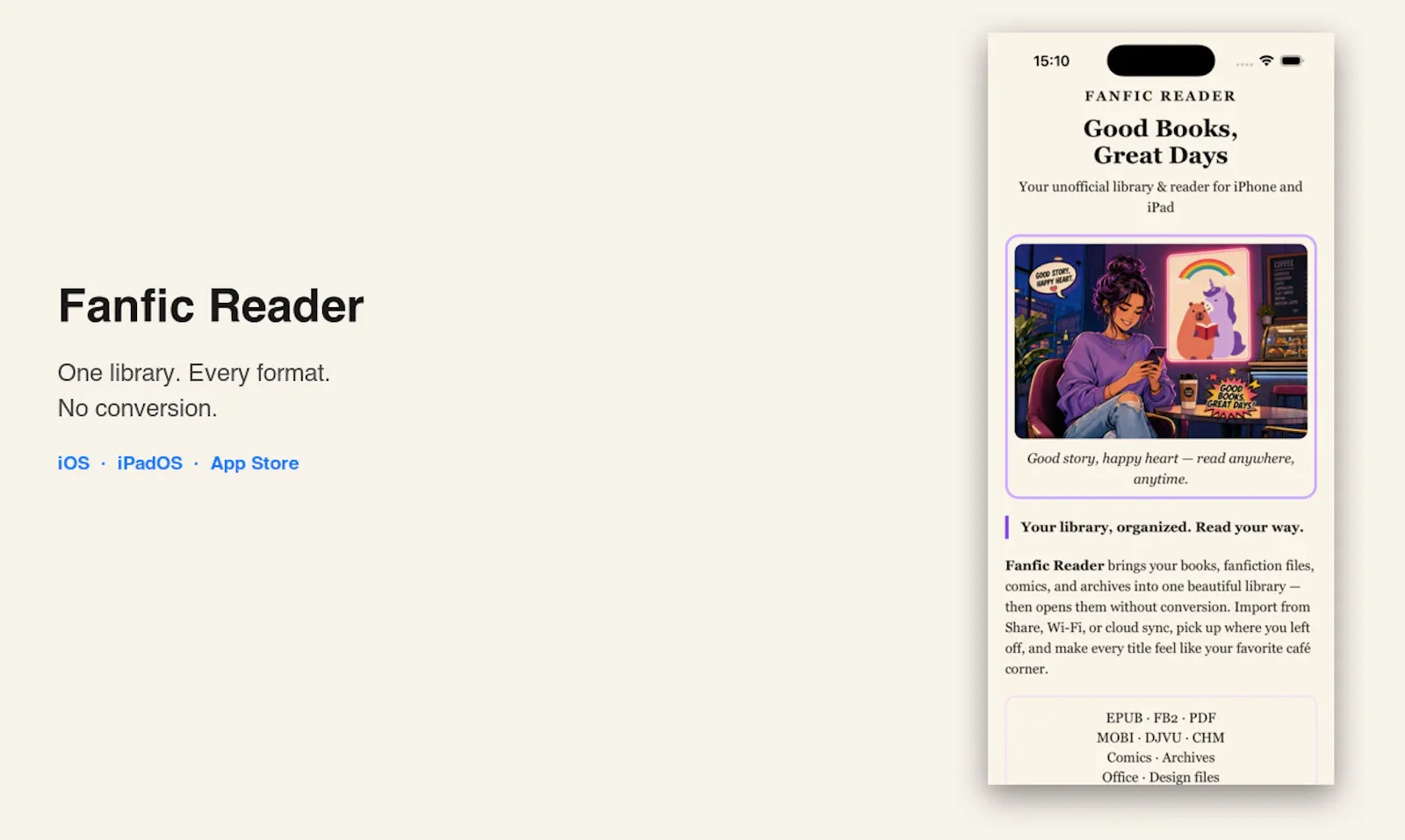 Fanfic Reader —  iOS iPadOS Mobile App screenshot 1
