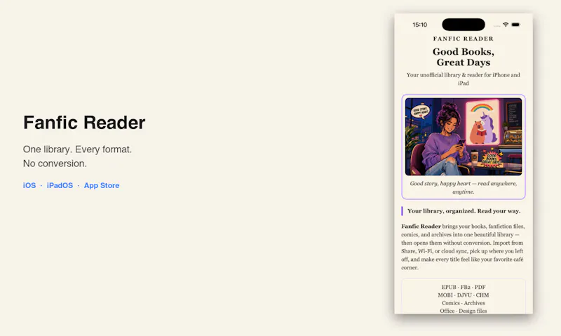 Fanfic Reader —  iOS iPadOS Mobile App screenshot 1
