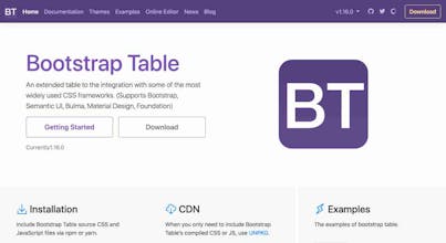 Bootstrap Table gallery image