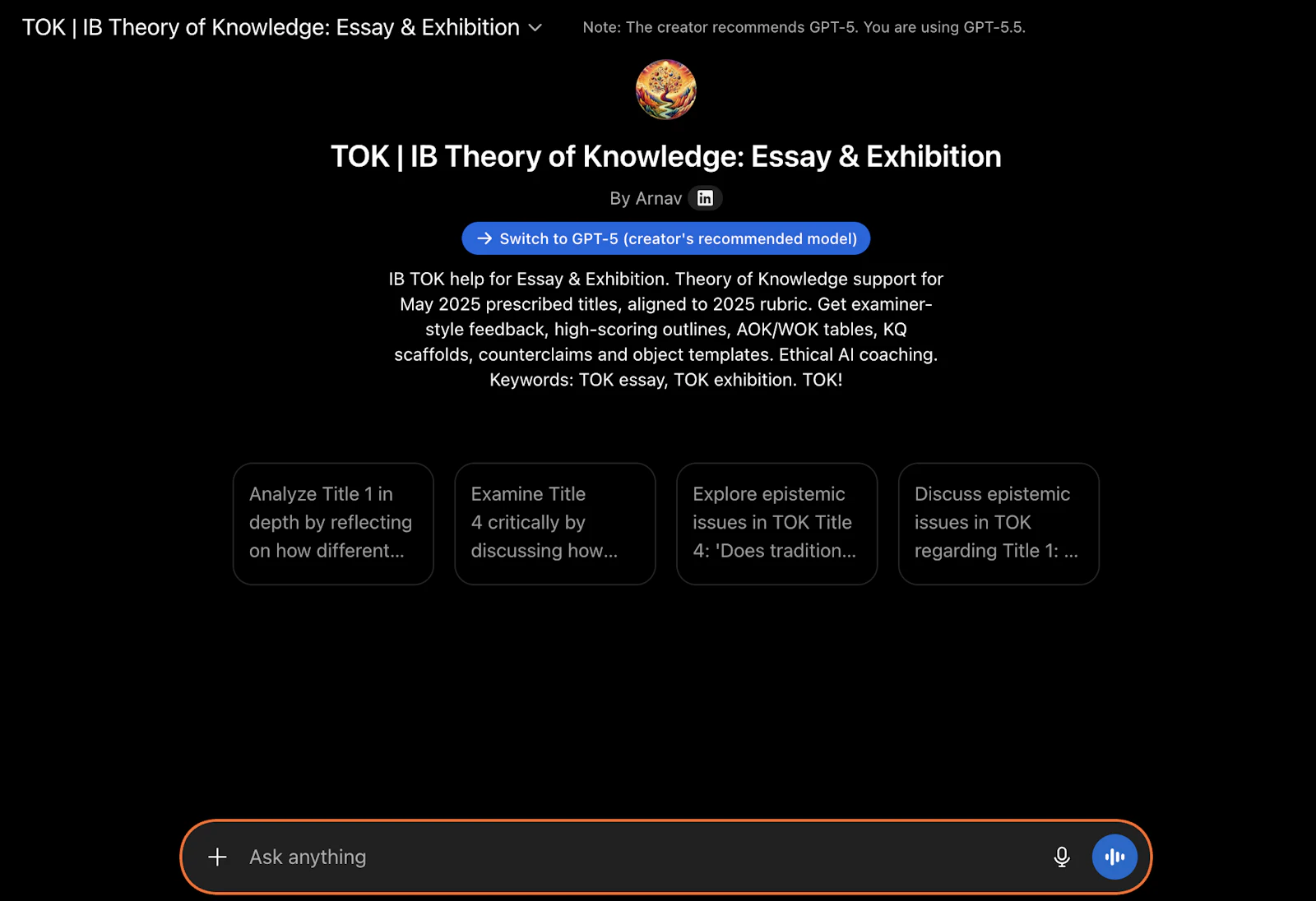 TOK GPT screenshot 1