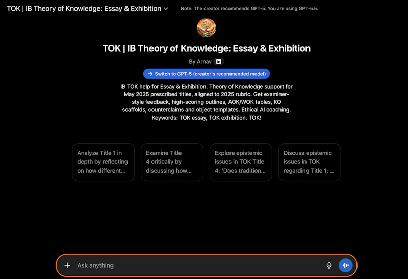 TOK GPT screenshot 1