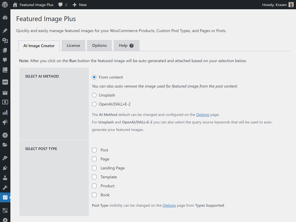 Media Imej Pilihan Plus - WordPress memaparkan gambar dengan Unsplash dan OpenAI dan CPTS 2