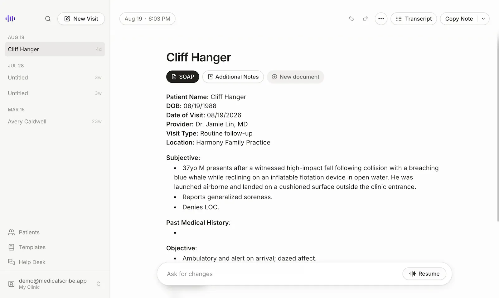 Medical Scribe screenshot 1