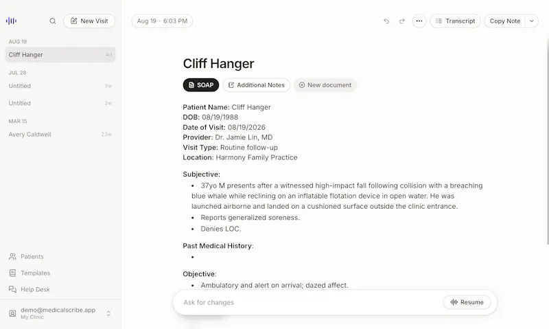 Medical Scribe screenshot 1