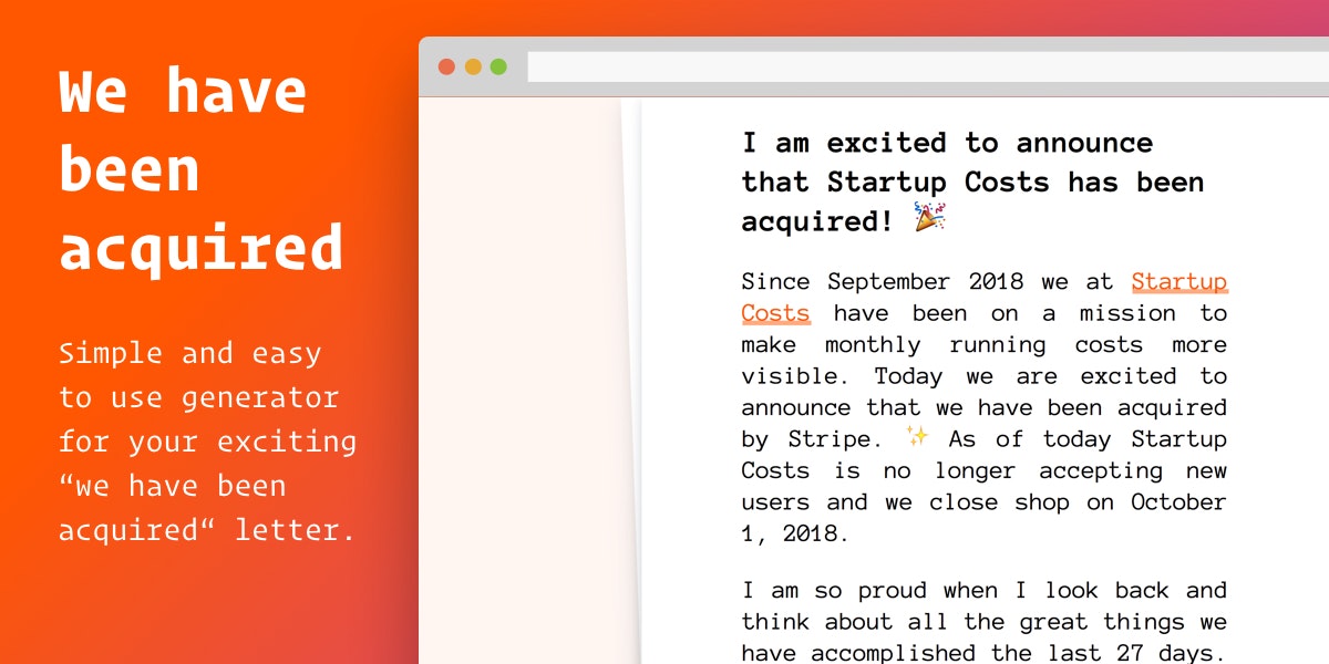 We Have Been Acquired gallery image