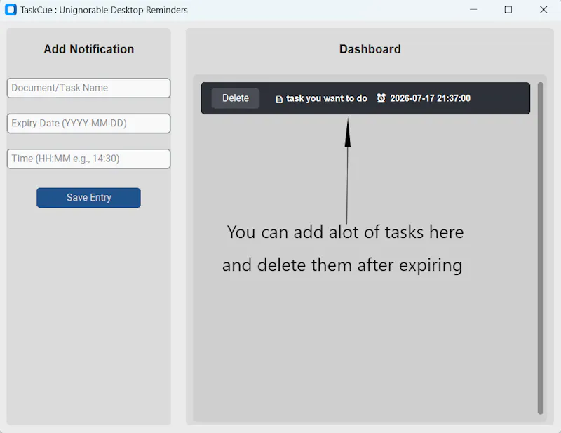 TaskCue: Unignorable Desktop Reminders screenshot 4