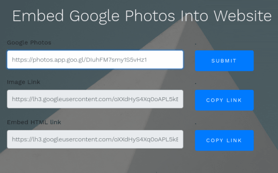 Embed Google Photos Into Website