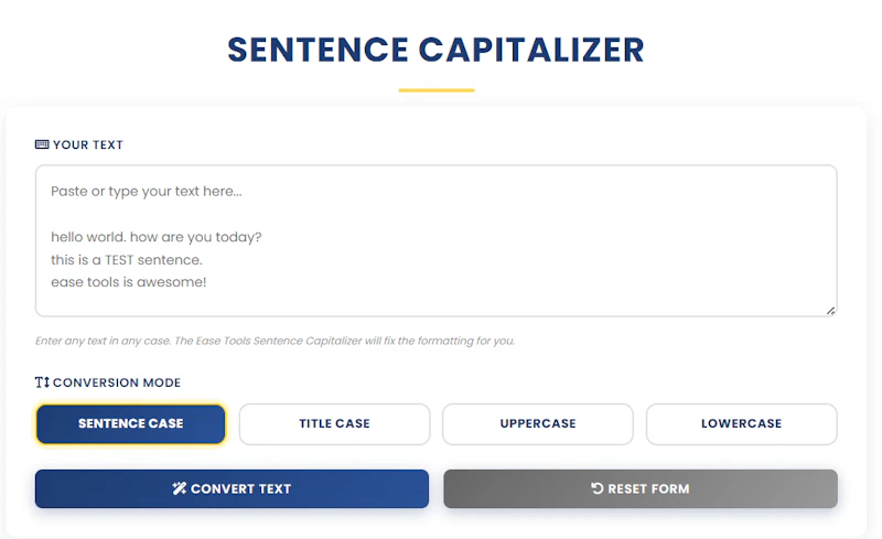Sentence Capitalizer Online  screenshot 1