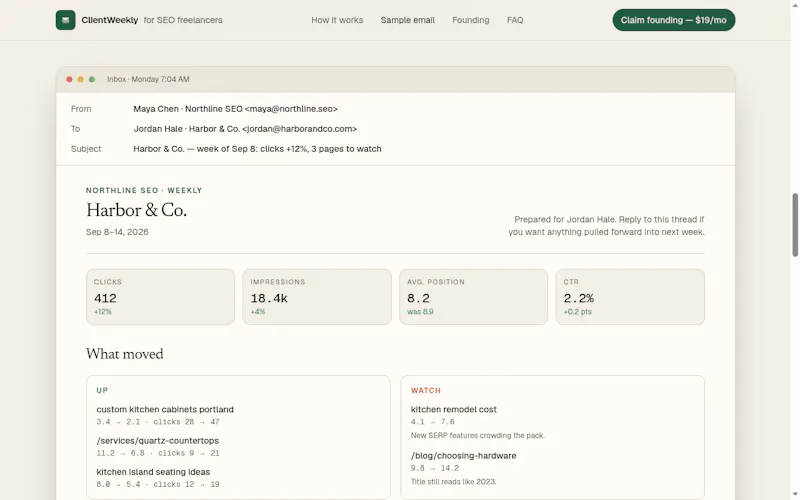 ClientWeekly screenshot 2