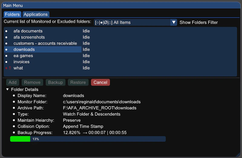 Active File Archiver takes off  screenshot 6