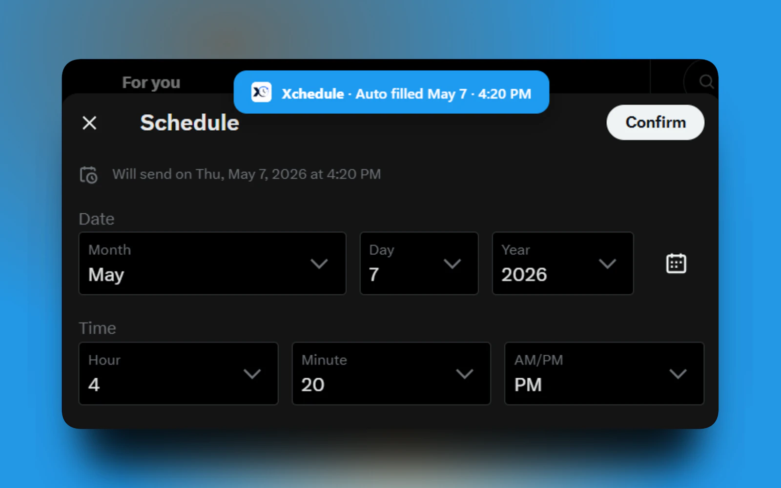 Xchedule screenshot 2