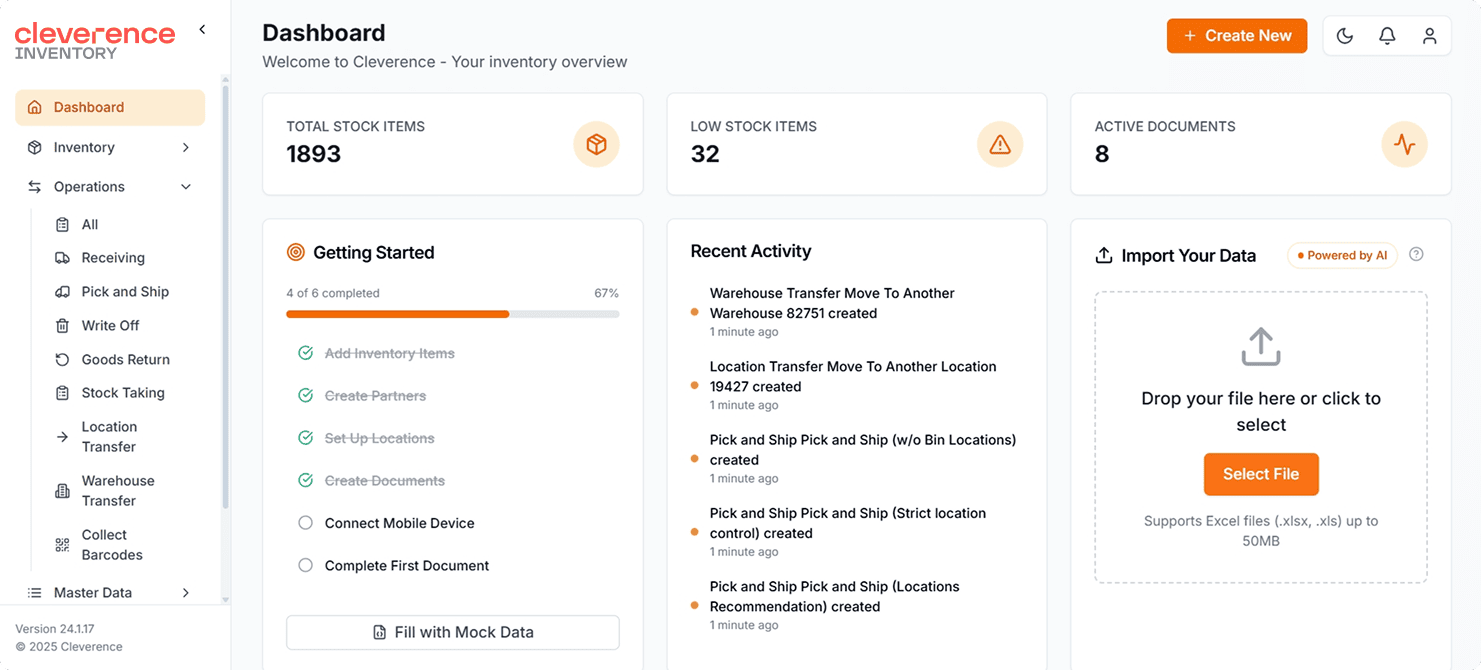 Cleverence Inventory - Screenshot 2 showing product features and functionality