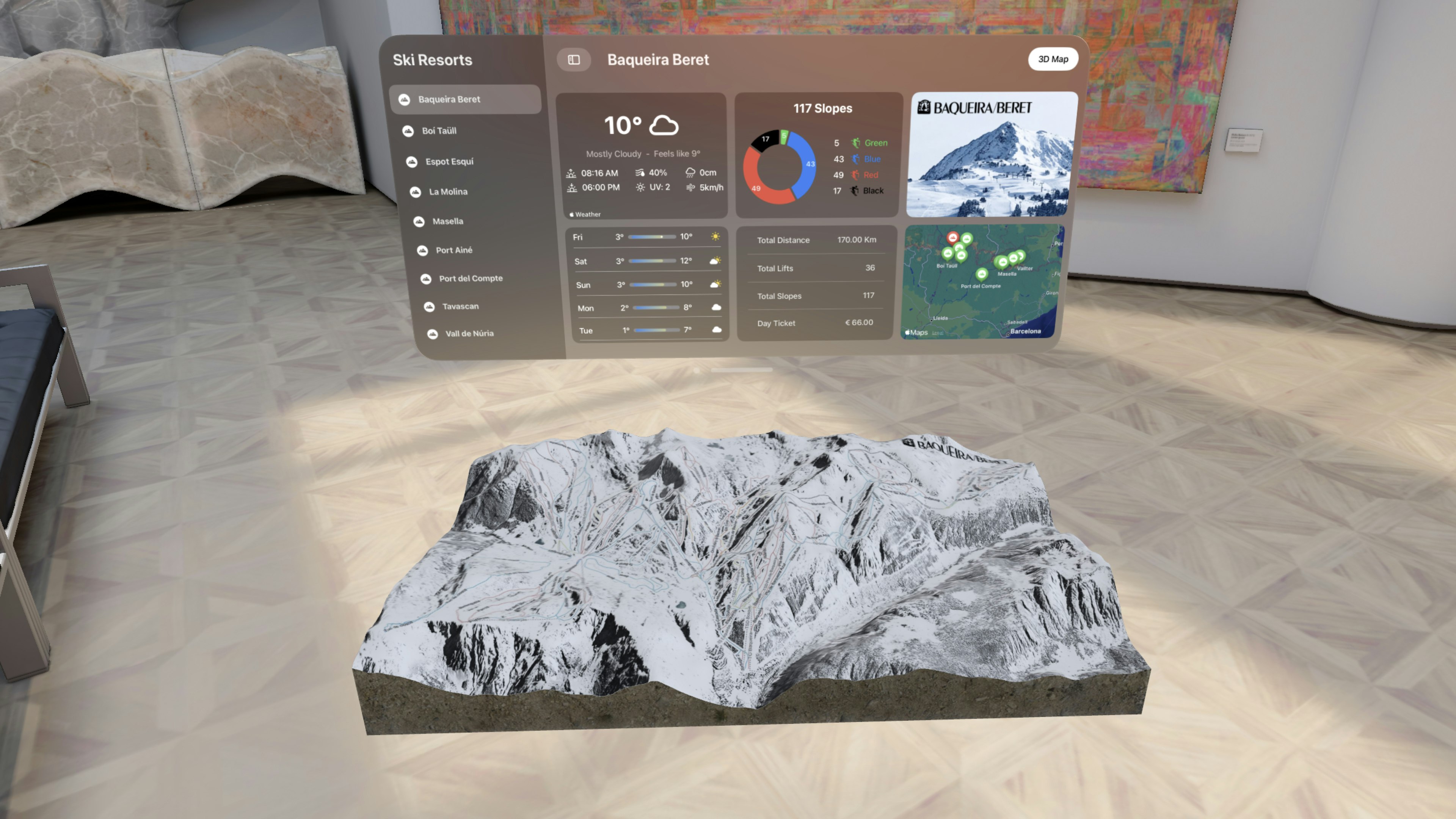 Neu - AR Ski Resorts แผนที่สำหรับ Apple Vision Pro และ iOS media 6